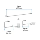 Juego de 6 accesorios para baño, cromo, FOSET KUBO 3