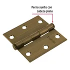 Bisagra cuadrada 3', latón antiguo, cabeza plana, HERMEX 2