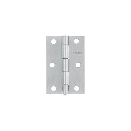 Bisagra rectangular 3 x 2', acero natural, HERMEX