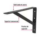 Ménsula reforzada de acero, negra, 8 x 12', FIERO 3
