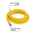 Manguera para gas, PVC amarilla, 3/8' flare,5 m, FOSET 3
