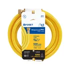 Manguera para gas, PVC amarilla, 3/8' flare,5 m, FOSET 5