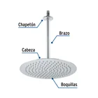 Regadera plato redondo 12' con brazo, cromo, FOSET RIVIERA 5
