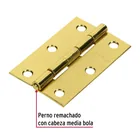 Bisagra rectangular 2-1/2 x 1-5/8', acero latonado, HERMEX 2