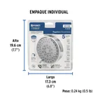Regadera cromo 4'con 5 funciones, sin brazo, FOSET ELEMENT 9