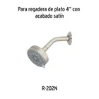Regadera satín 4'con 5 funciones, sin brazo, FOSET ELEMENT 7