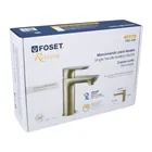 Monomando corto para lavabo, satín, FOSET RIVIERA 4