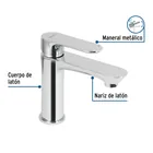Monomando corto para lavabo, cromo, FOSET RIVIERA 3