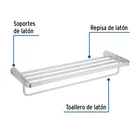 Repisa de latón portatoalla en acabado cromo, FOSET RIVIERA 2