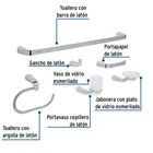 Juego de 6 accesorios para baño acabado cromo, RIVIERA 2