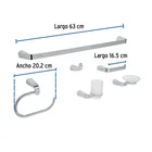 Juego de 6 accesorios para baño acabado cromo, RIVIERA 3