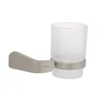 Portavaso cepillero satín con vaso de vidrio, FOSET RIVIERA 1