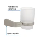 Portavaso cepillero satín con vaso de vidrio, FOSET RIVIERA 2