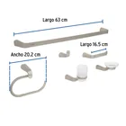 Juego de 6 accesorios para baño acabado satín, RIVIERA 3