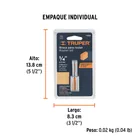Broca para router, recta 2 filos, 1/4', mediana, TRUPER 5