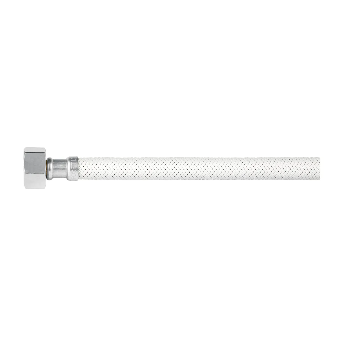 Manguera p/WC, vinilo blanco, 1/2x7/8', 35cm, plástico/latón