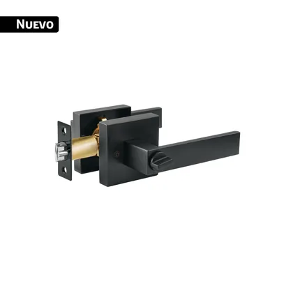 Cerradura manija 'Módena' p/recámara, negro mate, HERMEX