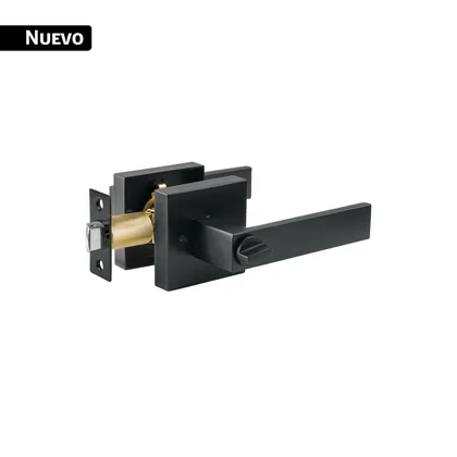 Cerradura manija 'Módena' p/baño, negro mate, HERMEX