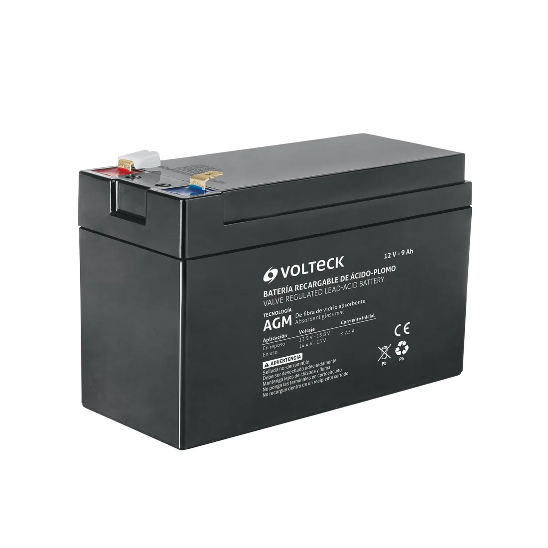 Batería sellada de ácido-plomo 12 Vcc 9 Ah, VOLTECK