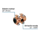 Abrazadera con derivación 3/4x1/2x3/4', FOSET 2
