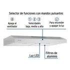 Campana extractora 75cm, empotrable, acero inoxidable, FOSET 2