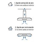 Campana extractora 75cm, empotrable, acero inoxidable, FOSET 4