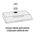 Campana extractora 50cm, empotrable, acero inoxidable, FOSET 5