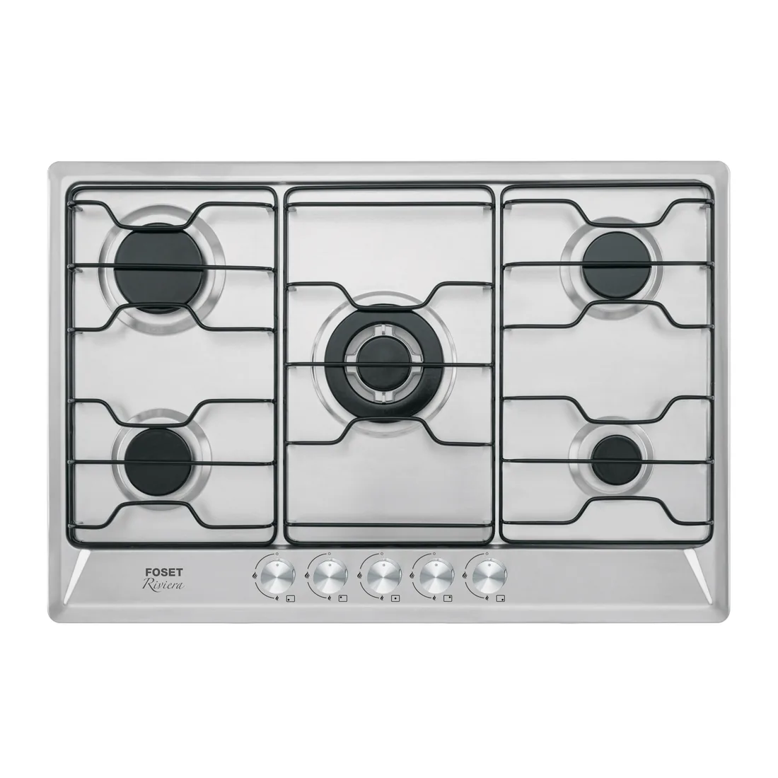 Parrilla gas empotrable 75 cm, 5 quemadores, esmalte, FOSET