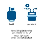 Parrilla gas empotrable 30 cm, 2 quemadores, esmalte, FOSET 5