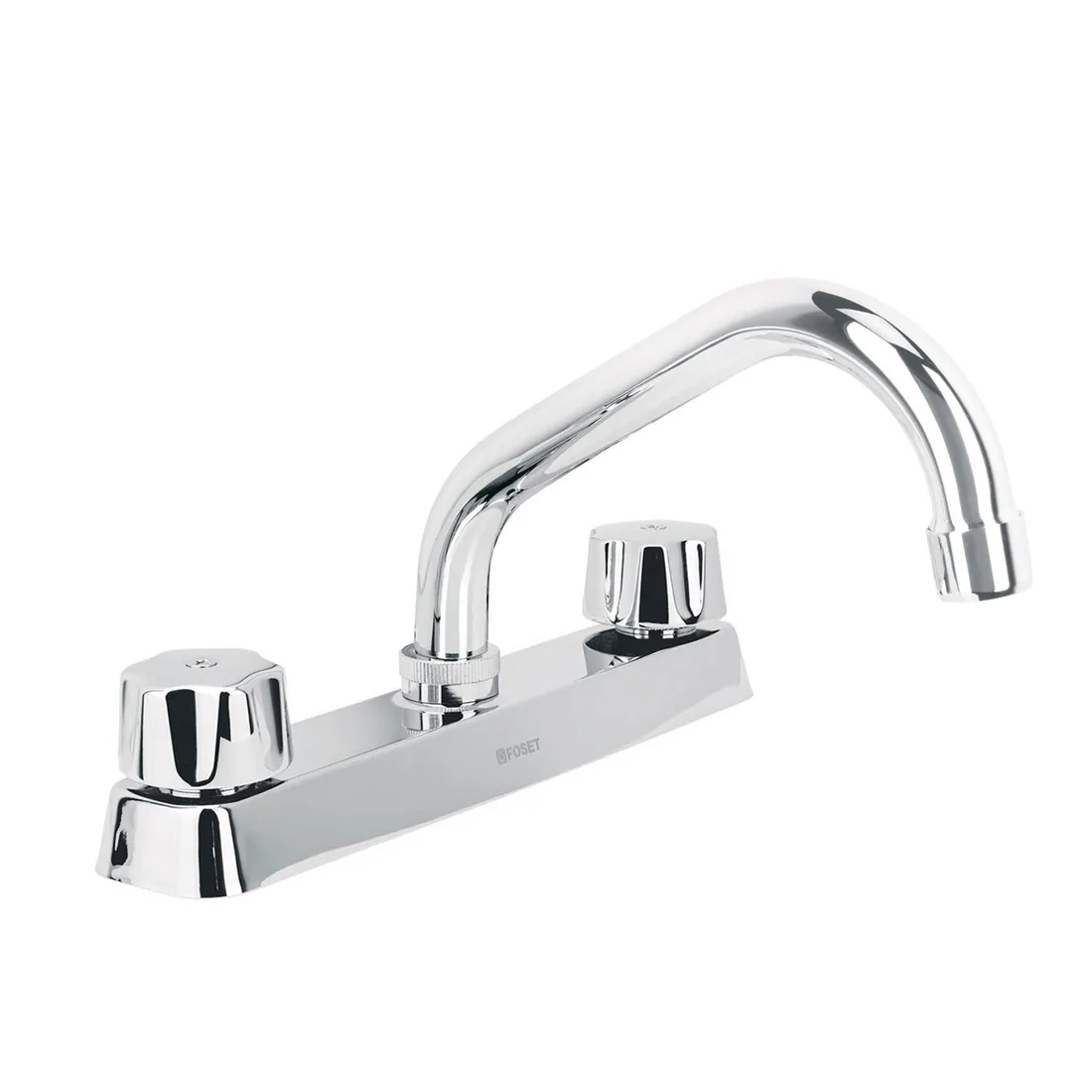 Mezcladora 8' fregadero cromo, cuello corto,compresión,BASIC