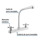 Mezcladora 8' fregadero cromo, cuello cobra, cruceta, BASIC 2