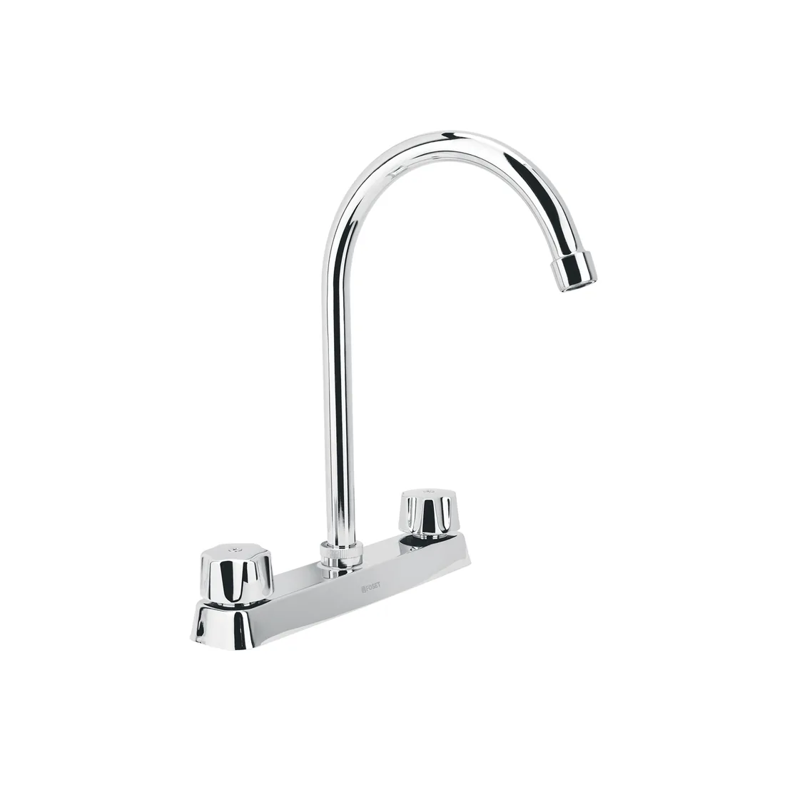 Mezcladora 8' fregadero cromo, cuello curvo,hexagonal, BASIC