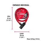 Candado de cable con llave, 20 mm X 1.20 m, HERMEX 4