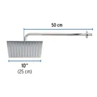 Regadera plato cuadrado 10' con brazo, cromo, FOSET RIVIERA 4
