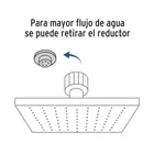 Regadera plato cuadrado 10' con brazo, satín, FOSET RIVIERA 2