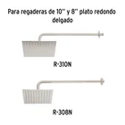 Brazo y chapetón para regadera, 50 cm, satín, RIVIERA 2