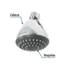 Regadera redonda 3-1/4', ABS, sin brazo, cromo, AERO 5