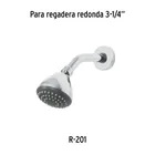 Regadera redonda 3-1/4', ABS, sin brazo, cromo, AERO 6