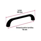 Jaladera de 96mm,, línea Cádiz, negro, HERMEX 3