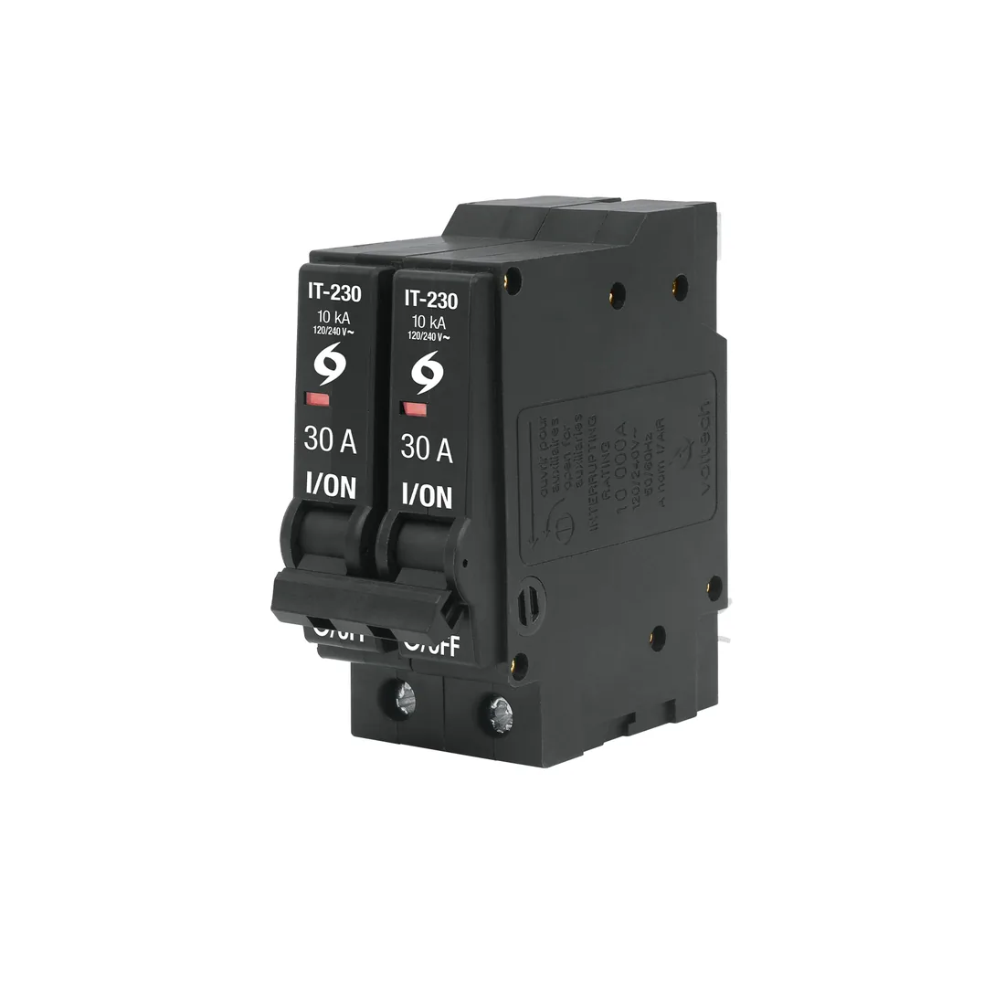 Interruptor de 2 polos 30A, enchufable, a granel, VOLTECK