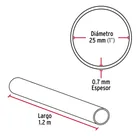 Tubo redondo para clóset,1.2 m, acero cromado, HERMEX 3