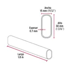Tubo ovalado para clóset,1.8 m, acero cromado, HERMEX 3