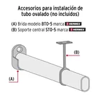 Tubo ovalado para clóset,1.8 m, acero cromado, HERMEX 4