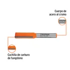 Broca para router, recta 2 filos, 3/8', TRUPER 2