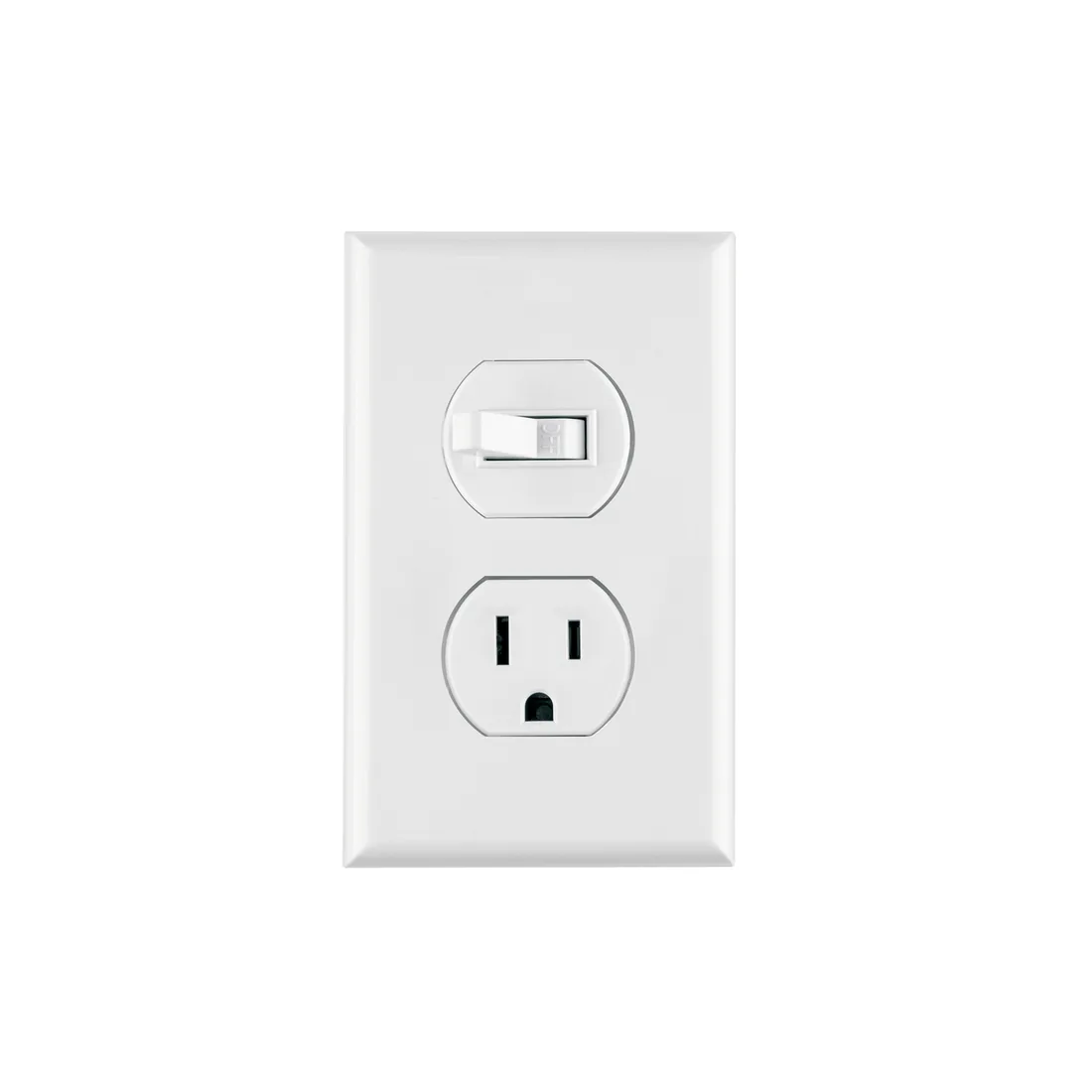Placa armada interruptor y contacto, línea Standard, blanco