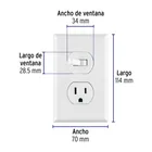 Placa armada interruptor y contacto, línea Standard, blanco 2