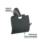 Portarrollo con cubierta, negro, FOSET AQUA 2