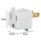 Adaptador 3 a 2, blanco, a granel, VOLTECK 3