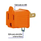 Adaptador 3 a 2, naranja, a granel, VOLTECK 2