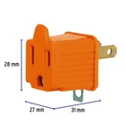 Adaptador 3 a 2, naranja, a granel, VOLTECK 3